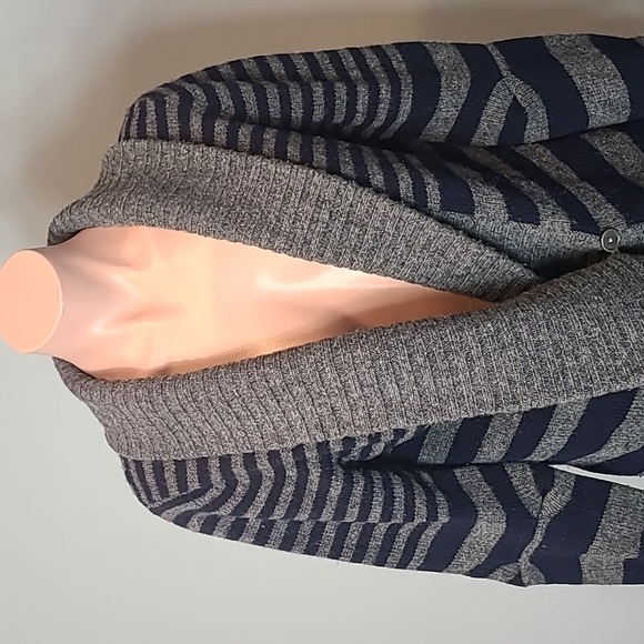 BCBGMaxAzria Striped Wool Cardigan Oversized Comfy Academia Preppy Luxury - Picture 2 of 8
